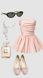 Unique A line Strapless Pink Satin Homecoming Dresses With Ruffles HZ1024