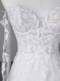 Fairytale Mermaid Off The Shoulder Long Sleeves Lace Wedding Dresses HZ1024