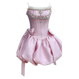 Cute A line Spaghetti Straps Short Pink Homecoming Dresses Cocktail Dress HZ1024