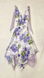 Sexy A line Spaghetti Straps Floral Lilac Short Homecoming Dresses Cocktail Dress HZ1024
