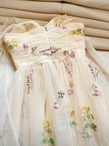 Elegant A Line Straps Neckline Floral Lace Tulle Prom Dress Evening Dresses HZ1024