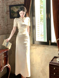 Pretty Sheath High Neckline Lace Prom Dresses HZ1024