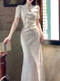 Pretty Sheath High Neckline Lace Prom Dresses HZ1024