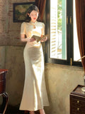 Pretty Sheath High Neckline Lace Prom Dresses HZ1024