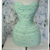 16th Birthday Sheath Halter Mint Green Short Homecoming Dresses Short Mini Party Dress HZ1024