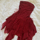 20th Birthday A line Strapless Chiffon Burgundy Homecoming Dresses Short Party Dress HZ1024