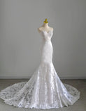 Elegant Mermaid Sweetheart Lace Long Wedding Dresses HZ1024