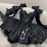 Simple A Line Straps Short Black Homecoming Dress HZ1024