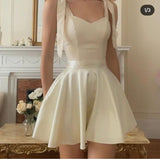 Elegant Straps A line Party Dress Homecoming Dresses HZ1024