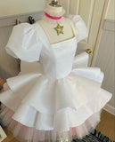 Cute Ball Gown Square Neckline Short Sleeves Short Homecoming Dress HZ1024