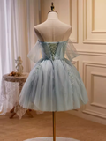 Elegant Ball Gown Off The Shoulder Tulle Party Dress Lace Homecoming Dresses HZ1024