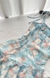 Chic A Line Spaghetti Straps Chiffon Printed Short Homecoming Dress 19th Birthday Outfits HZ1024