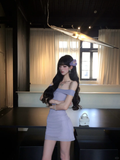Charming 20th Lilac Mermaid Off The Shoulder Satin Short Homecoming Dress Birthday Outfits HZ1024