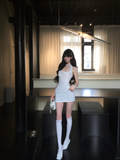 Charming 21th Mermaid Halter White Chiffon Short Homecoming Dress Birthday Outfits HZ1024