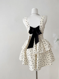 Pretty 17th A Line Sweetheart Satin Polka Dots Beads Short Homecoming Dress Birthday Outfits HZ1024