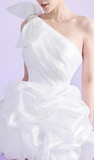Simple Sheath One Shoulder Short Birthday Dress White Homecoming Dresses HZ1024