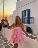 Sweet A Line Strapless Chiffon Applique Short Homecoming Dress 17th Birthday Outfits HZ1024