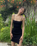 Classy Mermaid Spaghetti Straps Black Satin Short Homecoming Dress 20th Birthday Outfits HZ1024