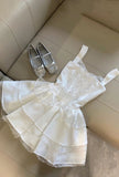 Cute A Line Square Satin Lace Tiered Short Homecoming Dress 18th Birthday Outfits HZ1024