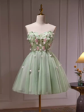 Elegant A Line Mint Green Birthday Outfits Tulle Homecoming Dresses HZ1024