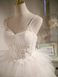 Simple A line Short Birthday Dress White Homecoming Dresses With Beads HZ1024