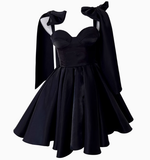 Chic A line Satin Straps Short White Homecoming Dress 20th Birthday Outfits HZ1024