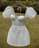 Elegant A Line Sweetheart Lace White Homecoming Dress Birthday Outfits HZ1024
