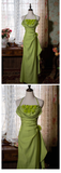 Vintage Mermaid Halter Green Flowers Long Prom Dresses HZ1024