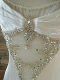 Vintage White Mermaid Straps Sequin Long Wedding Dresses HZ1024