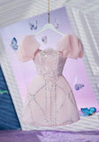 Simple A Line Tulle Short Birthday Outfits Pink Homecoming Dress HZ1024