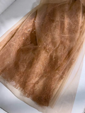Sexy Sheath One Shoulder Tulle Lace Champagne Birthday Outfit Homecoming Dresses HZ1024