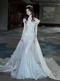 Elegant Mermaid Strapless Long Prom Dress HZ1024