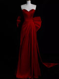 Sexy Mermaid Long Red Prom Dresses HZ1024