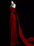 Sexy Mermaid Long Red Prom Dresses HZ1024