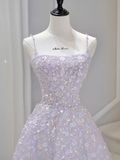 Sexy A Line Sleeveless Pink Floral Long Prom Dress HZ1024