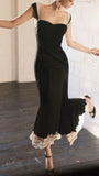 Elegant Mermaid Straps Chiffon Black Prom Dresses HZ1024
