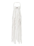 Elegant A Line Halter Long Chiffon Prom Dresses Evening Dress HZ1024