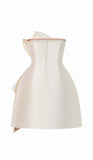Simple Sheath Strapless Ivory Satin Homecoming Dress HZ1024